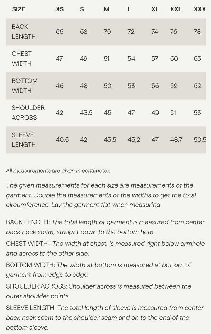 Size chart