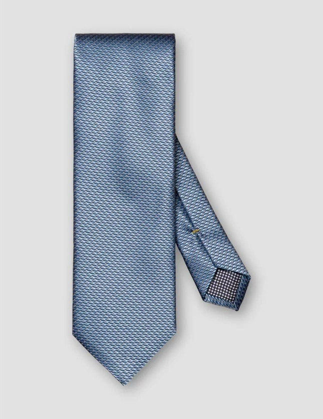 Eton Blue geometric woven silk tie slips - Mandy