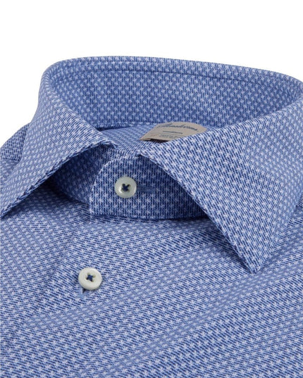 Stenströms Casual blue patterned jersey shirt slimline - Mandy