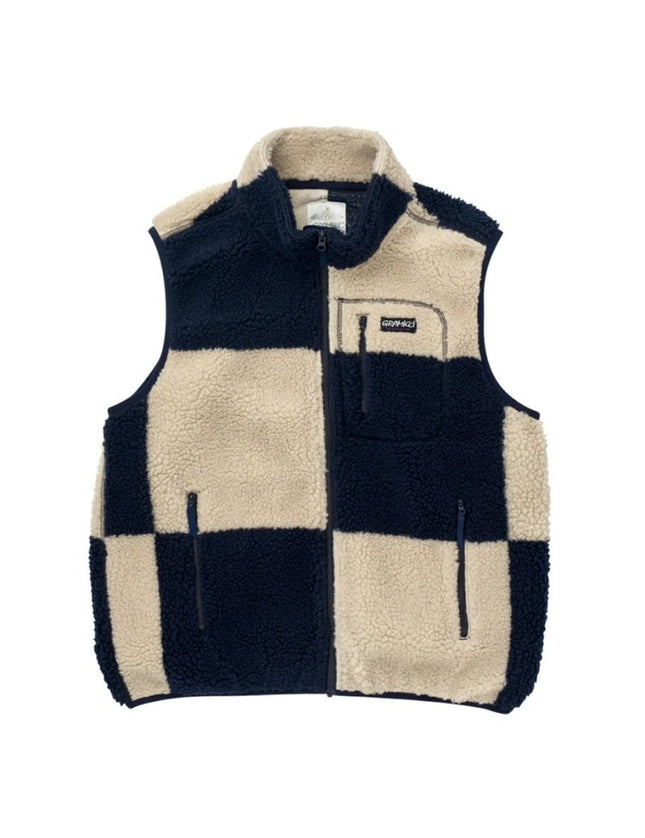 Gramicci Checkered Sherpa Vest Natural - Mandy