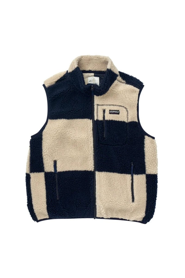 Gramicci Checkered Sherpa Vest Natural - Mandy