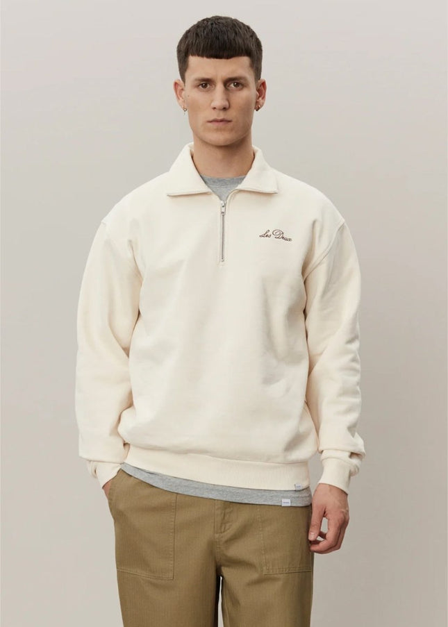 Les Deux Crew Half - Zip Sweatshirt - Mandy