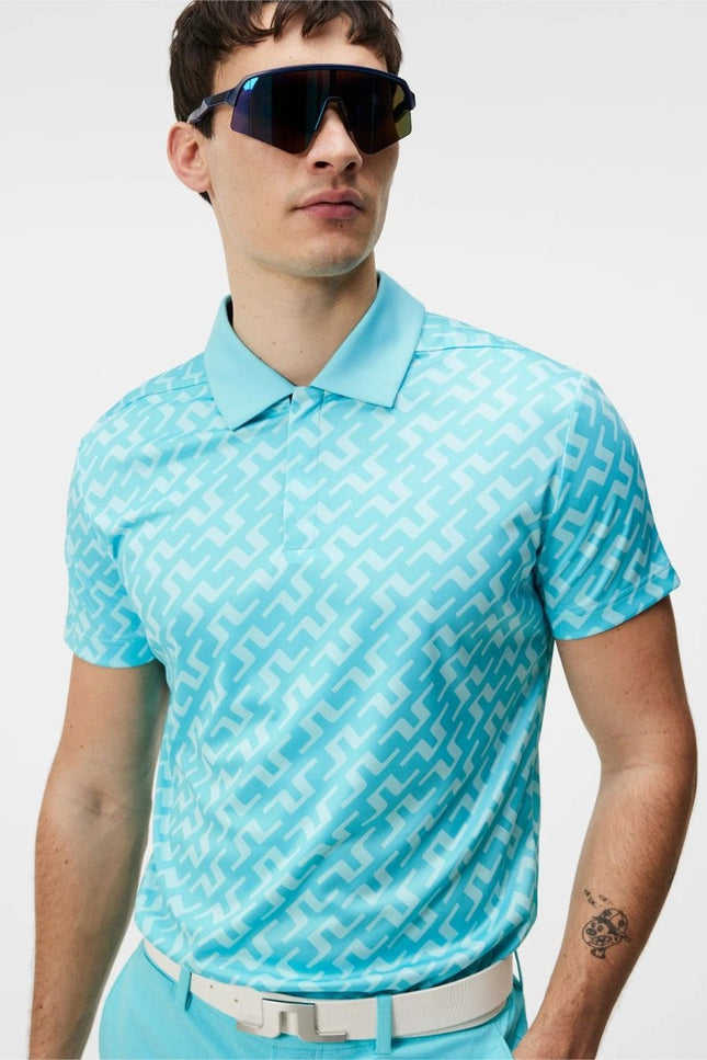 J.Lindeberg Dario Print Regular Fit Polo - Mandy