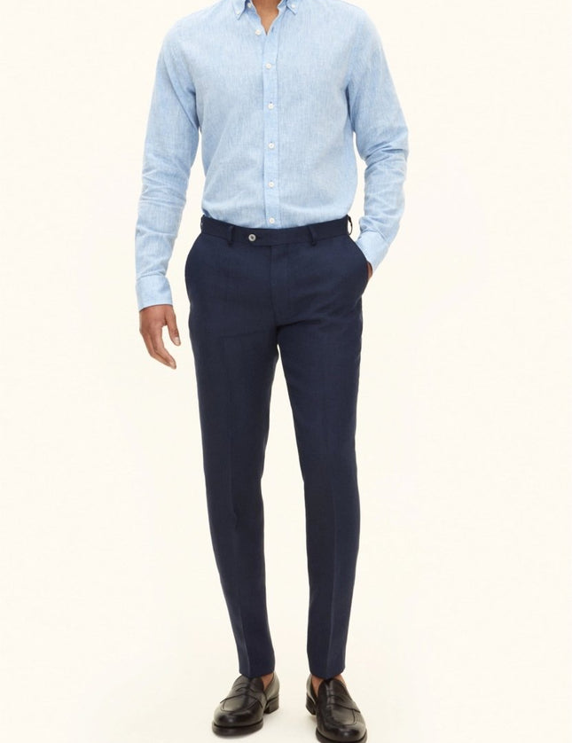 Oscar Jacobson Denz Slim Fit Linen Trousers - Dressbukse - Mandy