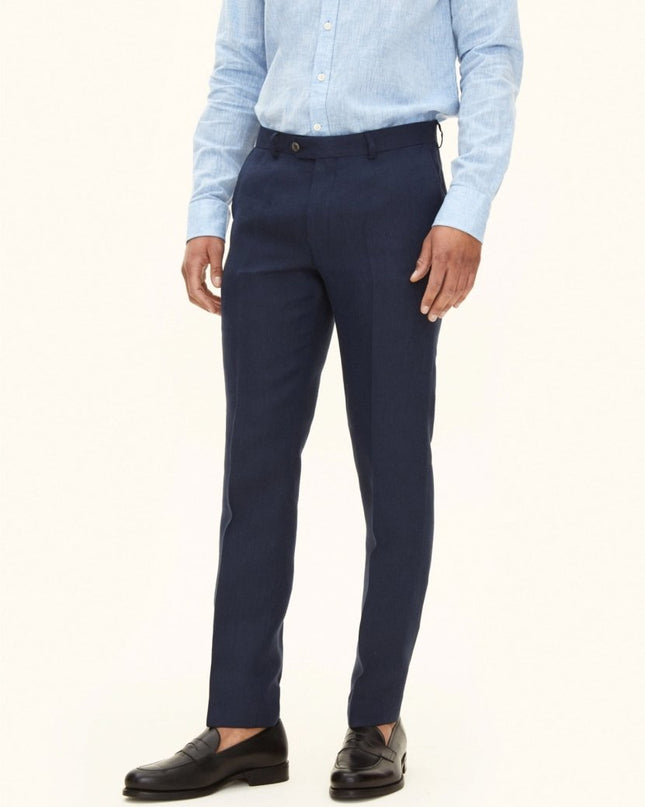 Oscar Jacobson Denz Slim Fit Linen Trousers - Dressbukse - Mandy