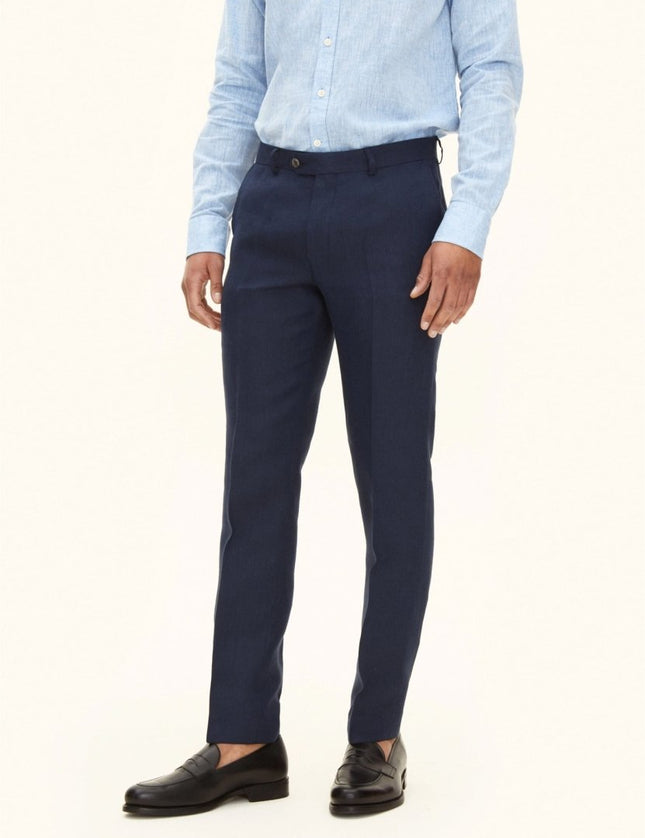 Oscar Jacobson Denz Slim Fit Linen Trousers - Dressbukse - Mandy