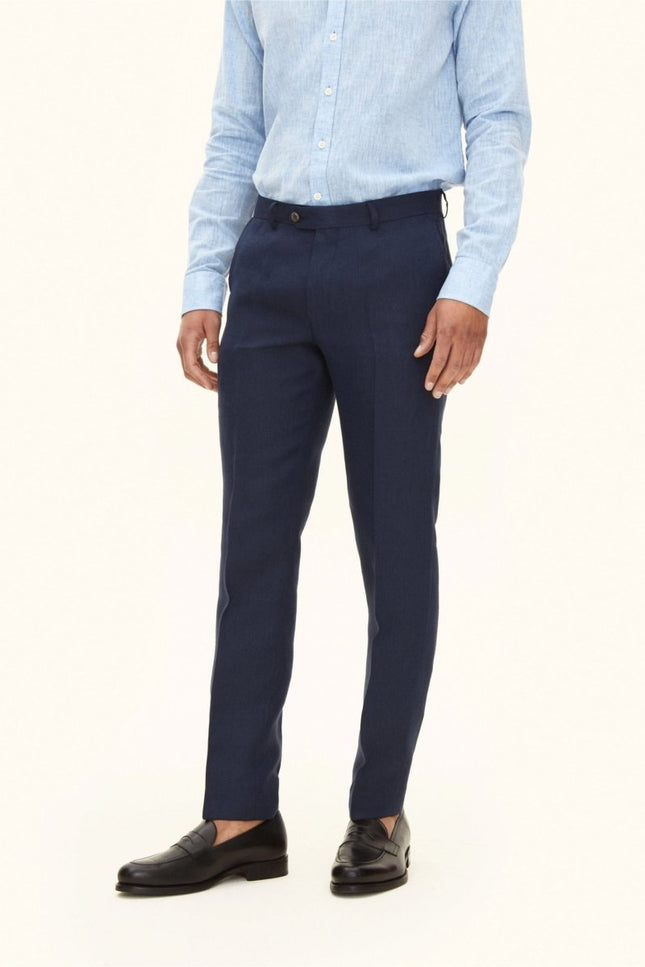 Oscar Jacobson Denz Slim Fit Linen Trousers - Dressbukse - Mandy