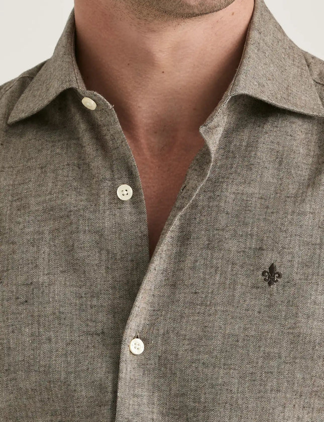 Morris Stockholm Flannel Herringbone Shirt - Mandy