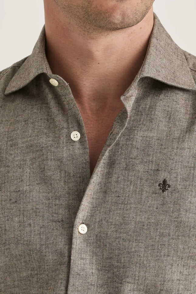 Morris Stockholm Flannel Herringbone Shirt - Mandy