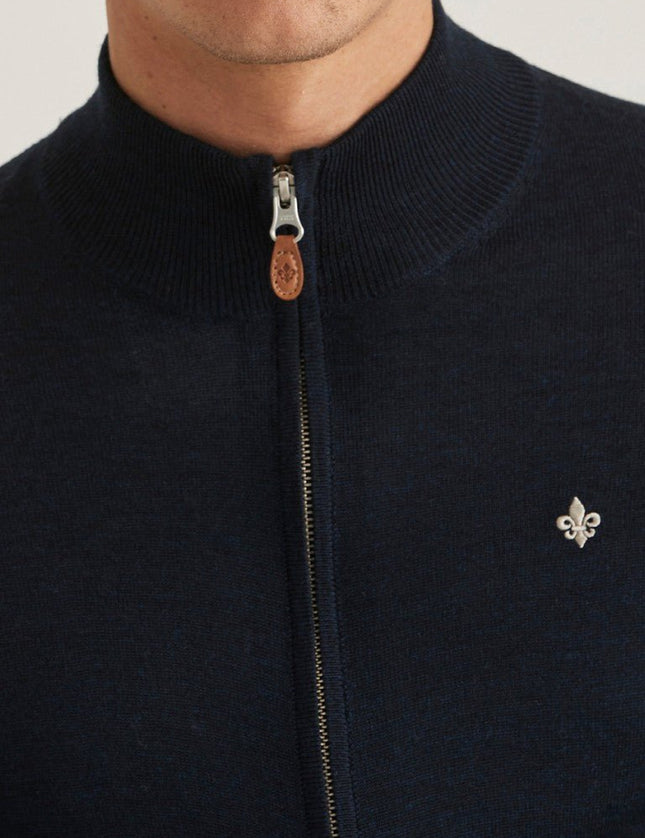 Morris Stockholm Merino Zip Cardigan - Mandy