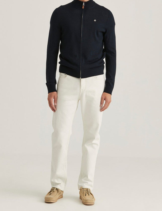 Morris Stockholm Merino Zip Cardigan - Mandy