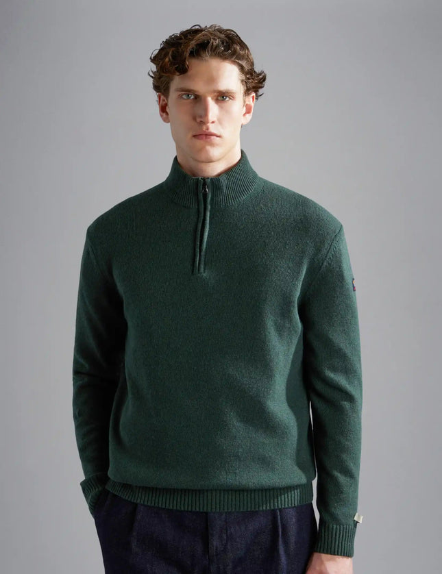 Paul & Shark Re - wool half sweater with iconic badge - Mandy