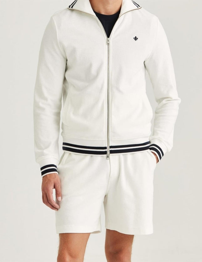 Morris Stockholm Reedford Terry Zip Cardigan - Mandy