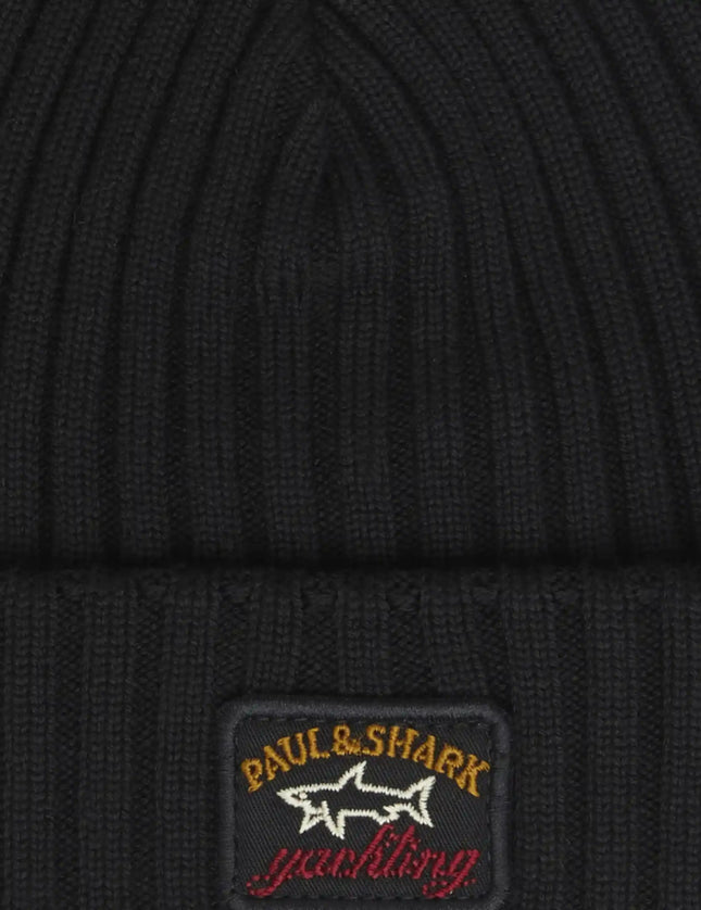 Paul & Shark Ribbed wool beanie with iconic badge - Mandy