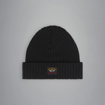 Paul & Shark Ribbed wool beanie with iconic badge - Mandy