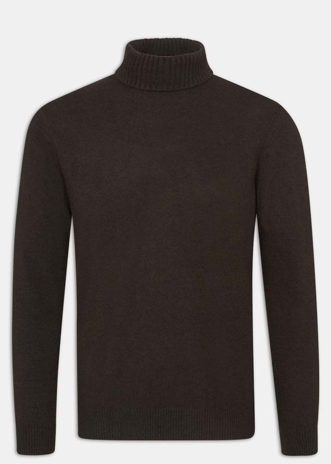 Oscar Jacobson Salim Rollneck - Regular Fit Pologenser Ull - Kasjmir - Mandy