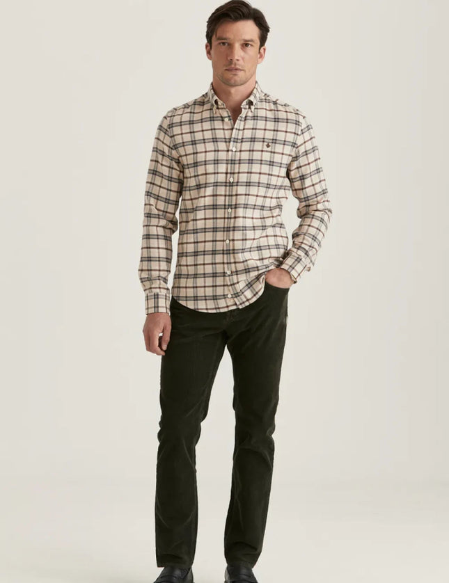 Morris Stockholm Soft Check Flannel - Slim Fit - Mandy