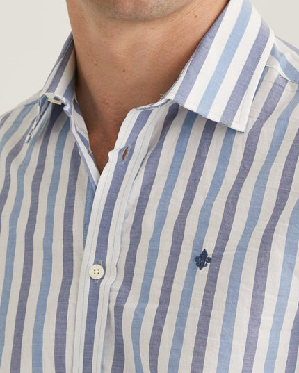 Morris Stockholm Summer Stripe Shirt - Classic Fit 57 Blue - Mandy