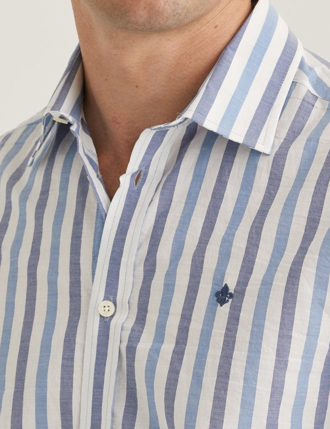 Morris Stockholm Summer Stripe Shirt - Classic Fit 57 Blue - Mandy