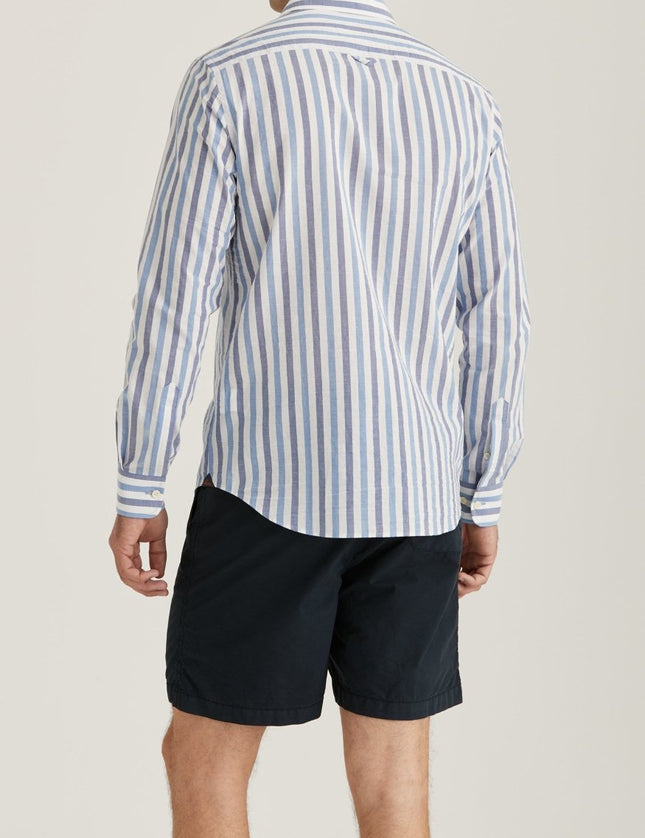 Morris Stockholm Summer Stripe Shirt - Classic Fit 57 Blue - Mandy