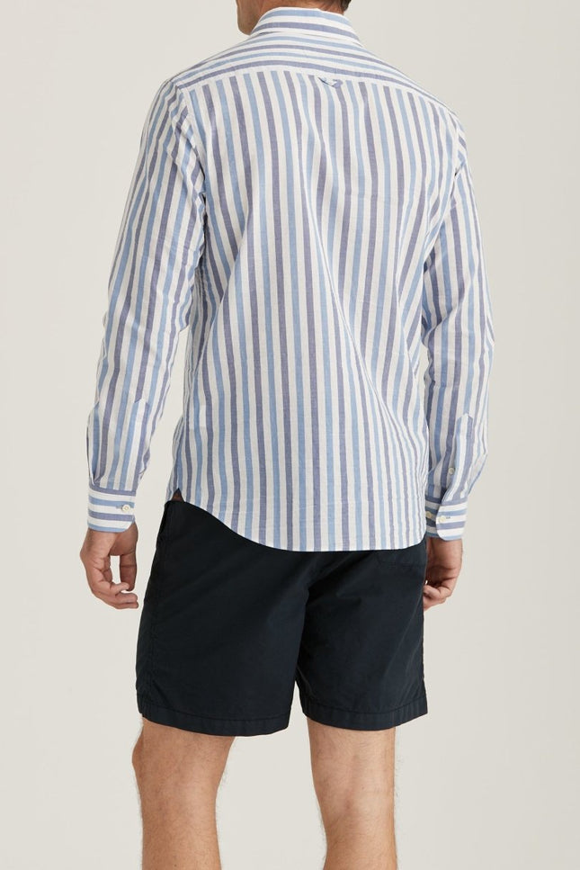 Morris Stockholm Summer Stripe Shirt - Classic Fit 57 Blue - Mandy