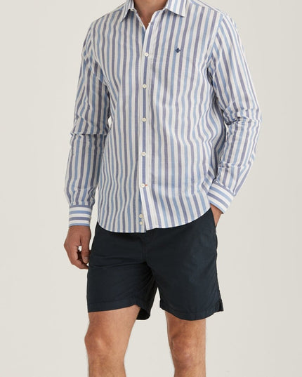 Morris Stockholm Summer Stripe Shirt - Classic Fit 57 Blue - Mandy