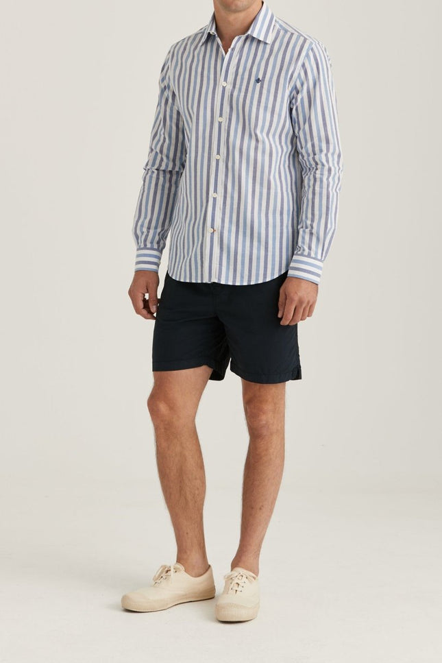 Morris Stockholm Summer Stripe Shirt - Classic Fit 57 Blue - Mandy