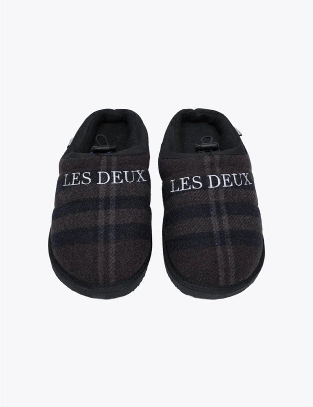 Les Deux Trey wool check slipper tøffel - Mandy