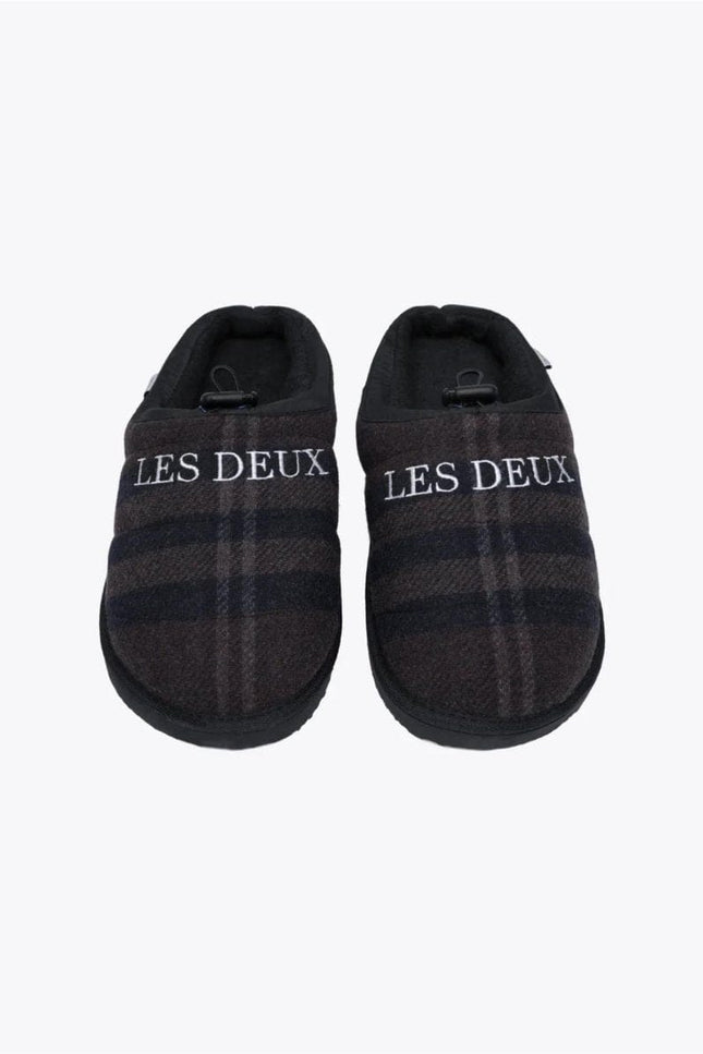 Les Deux Trey wool check slipper tøffel - Mandy